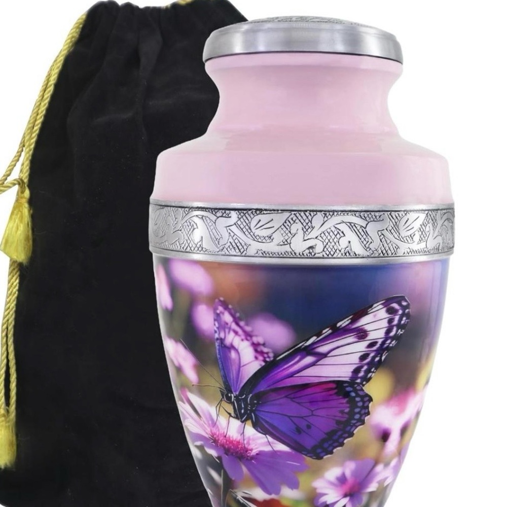 Urn with butterflies